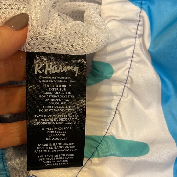 NWT Keith Haring x Members Only 1/4 ZIP Hooded Windbreaker jacket Tokyo Pop Camo - Picture 16 of 16